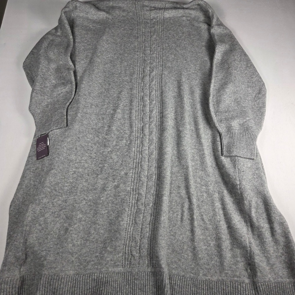 Auden Luxury Collection Grey Longline Cardigan XL/XXL NWT Cable Knit Back Pocket